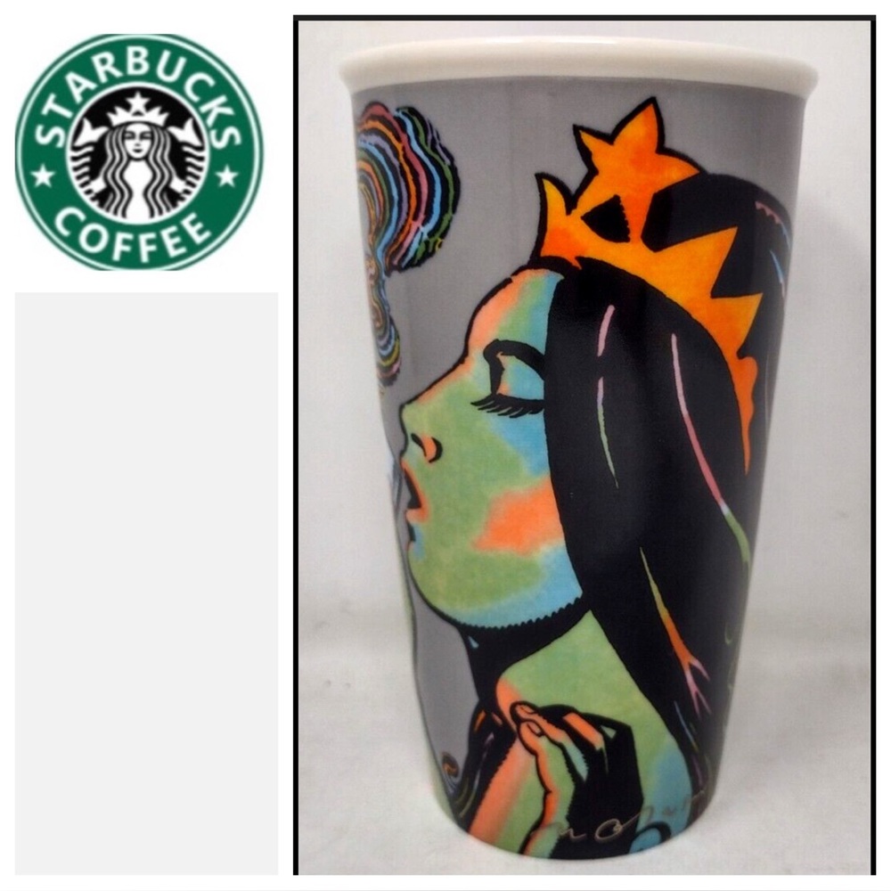 Starbucks Psychedelic Siren Ceramic Stoneware Tumbler